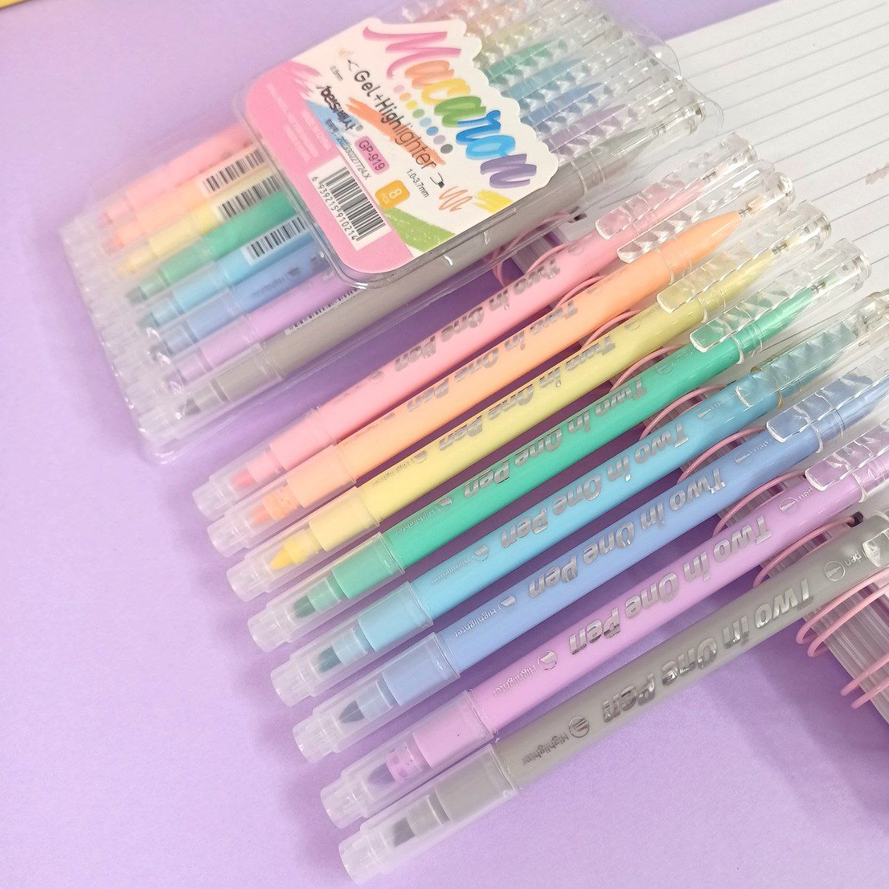 پک ۸ عددی هایلایتر و روانویس پاستلی